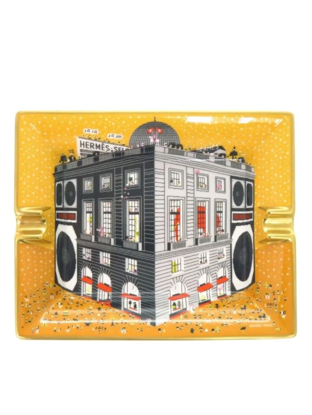 Hermes Ashtray Faubourg Party Porcelain Yellow